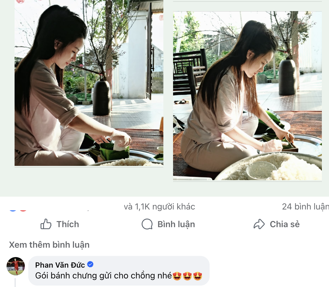 V&otilde; Nhật Linh đảm đang g&oacute;i b&aacute;nh chưng, gửi trọn y&ecirc;u thương cho Phan Văn Đức khi phải thi đấu xa nh&agrave; ng&agrave;y Tết- Ảnh 5.