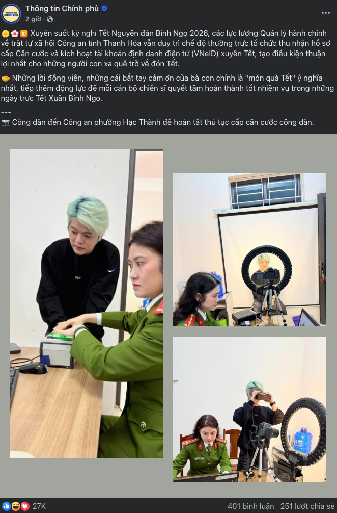 Nam ca sĩ mùng 3 Tết lên Công an phường, gây sốt trang Thông tin Chính phủ- Ảnh 4.