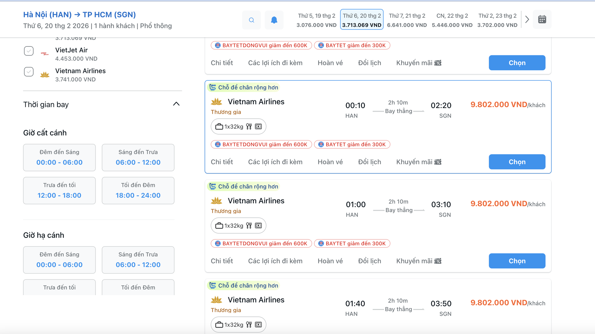 M&ugrave;ng 3 Tết, v&eacute; m&aacute;y bay từ H&agrave; Nội v&agrave; TPHCM vẫn thấp- Ảnh 3.