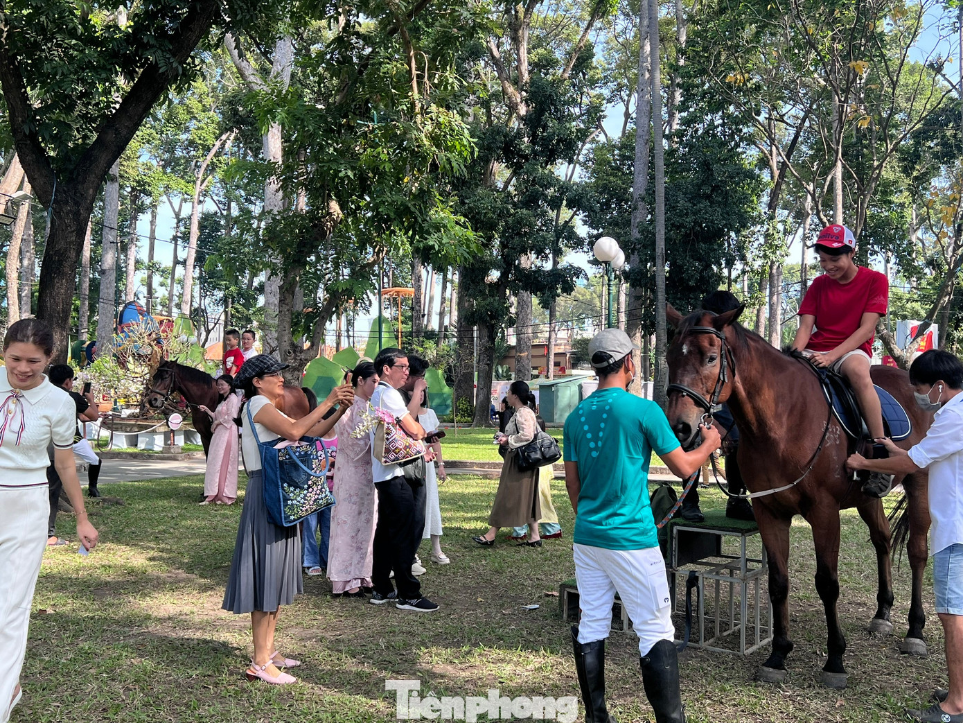 Du kh&aacute;ch xếp h&agrave;ng cưỡi 'tuấn m&atilde;'- Ảnh 8.
