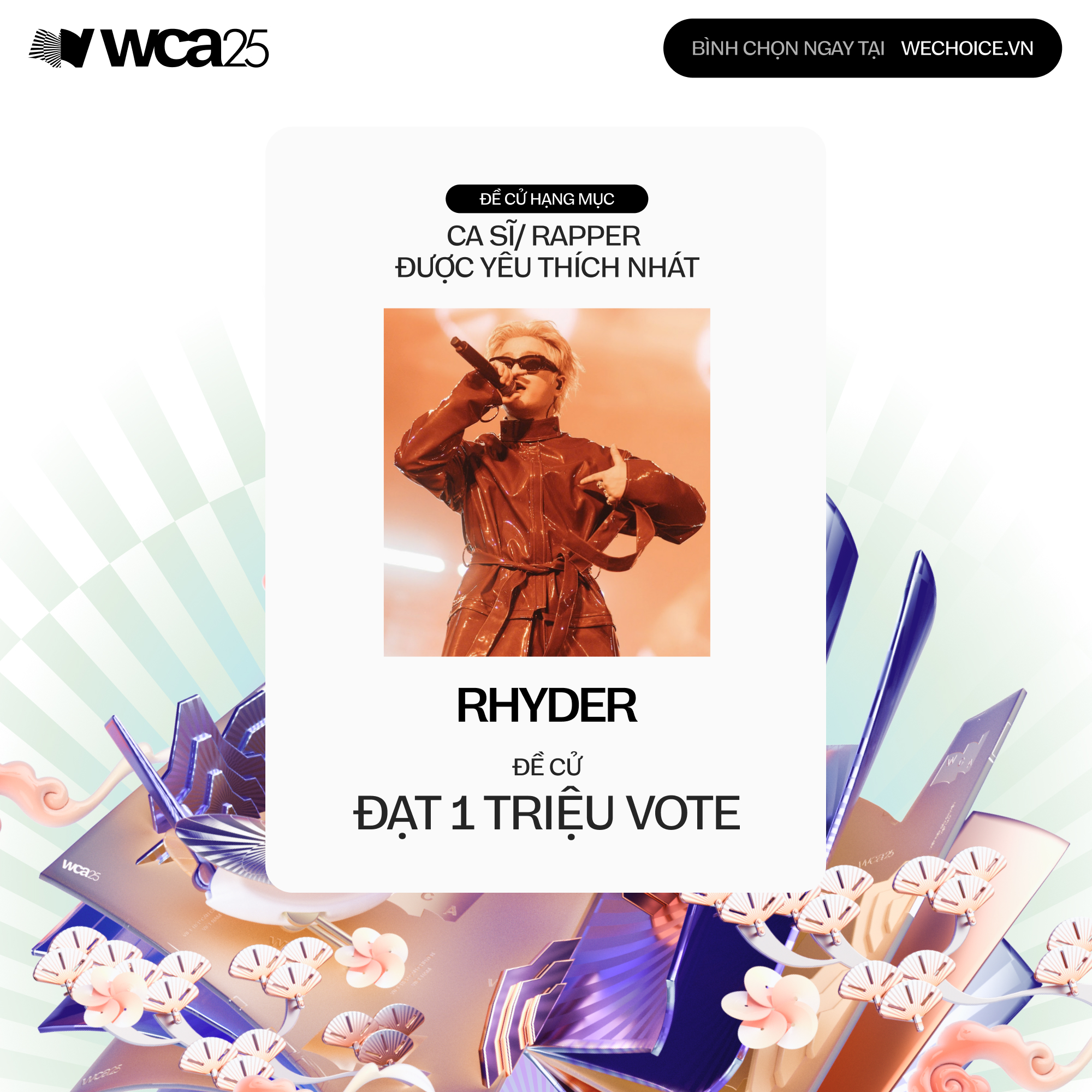 Đề cử 1 triệu vote ở WeChoice Awards: SOOBIN - RHYDER