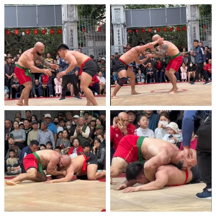 Kịch t&iacute;nh đấu vật hội l&agrave;ng đầu xu&acirc;n: Đ&ocirc; vật Nga trật cả khớp vai khi đấu với v&otilde; sĩ MMA Việt Nam- Ảnh 1.