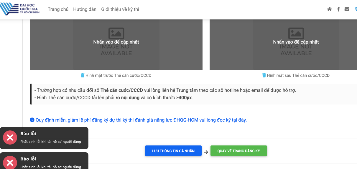 Cổng thi Đ&aacute;nh gi&aacute; năng lực ĐH Quốc gia TPHCM qu&aacute; tải, th&iacute; sinh kh&ocirc;ng thể đăng nhập- Ảnh 1.