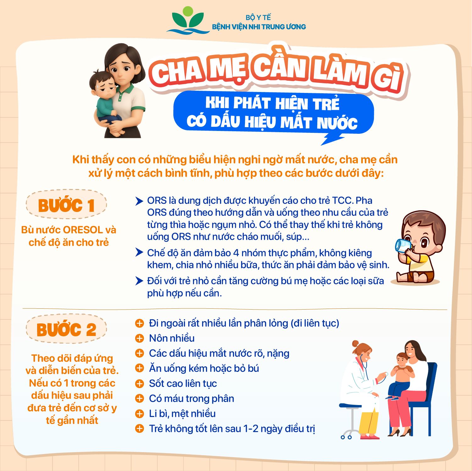 Infographic: Nhận biết mất nước ở trẻ bị tiêu chảy cấp và cách xử trí- Ảnh 4. Infographic: Nhận biết mất nước ở trẻ bị tiêu chảy cấp và cách xử trí- Ảnh 4.