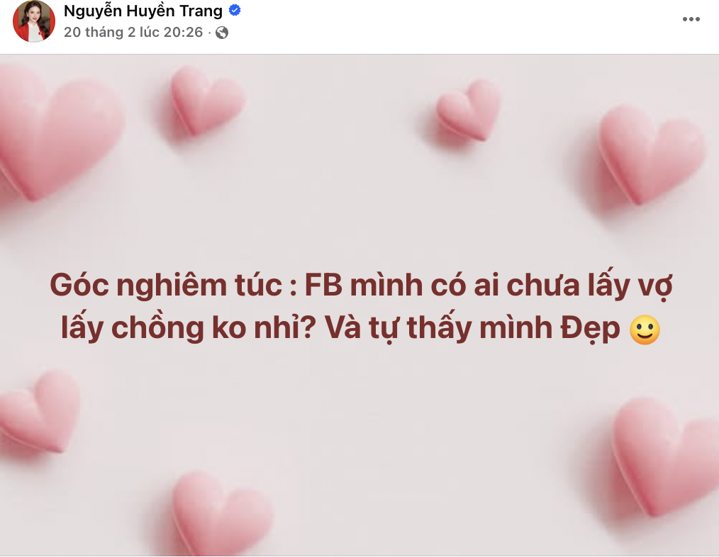 Status &ldquo;bất ổn&rdquo; của MC Huyền Trang M&ugrave; Tạt ngay trước ng&agrave;y ăn hỏi với tuyển thủ Việt Nam Phạm Đức Huy?- Ảnh 2.