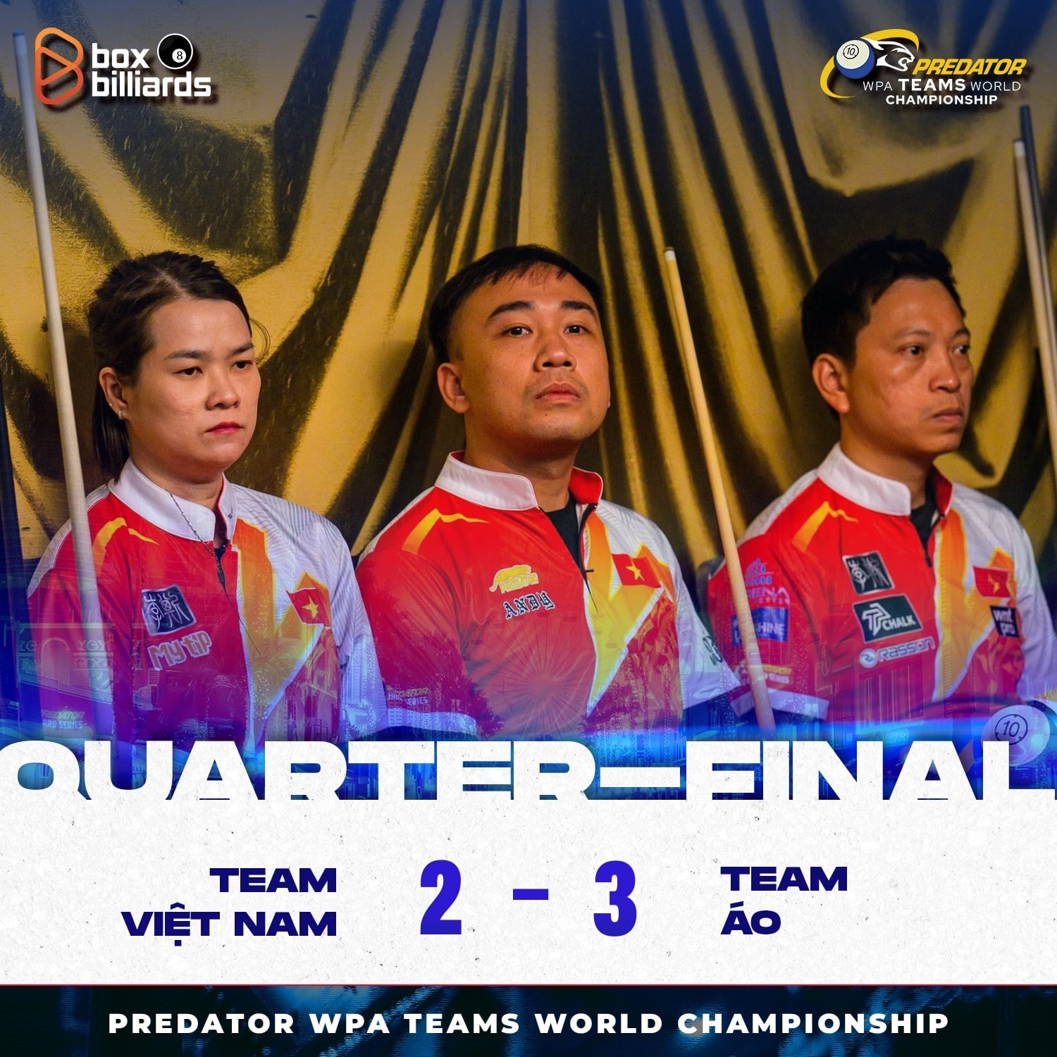 Dương Quốc Ho&agrave;ng v&agrave; đồng đội dừng bước đầy tiếc nuối tại tứ kết giải pool 10 bi thế giới 2026- Ảnh 1.