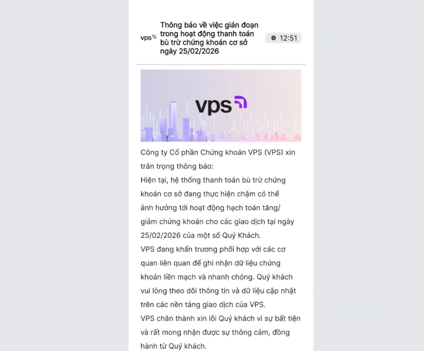 HOSE và Trung tâm lưu ký lên tiếng về sự cố hệ thống thanh toán bù trừ chiều 27-2- Ảnh 1. HOSE và Trung tâm lưu ký lên tiếng về sự cố hệ thống thanh toán bù trừ chiều 27-2- Ảnh 1.