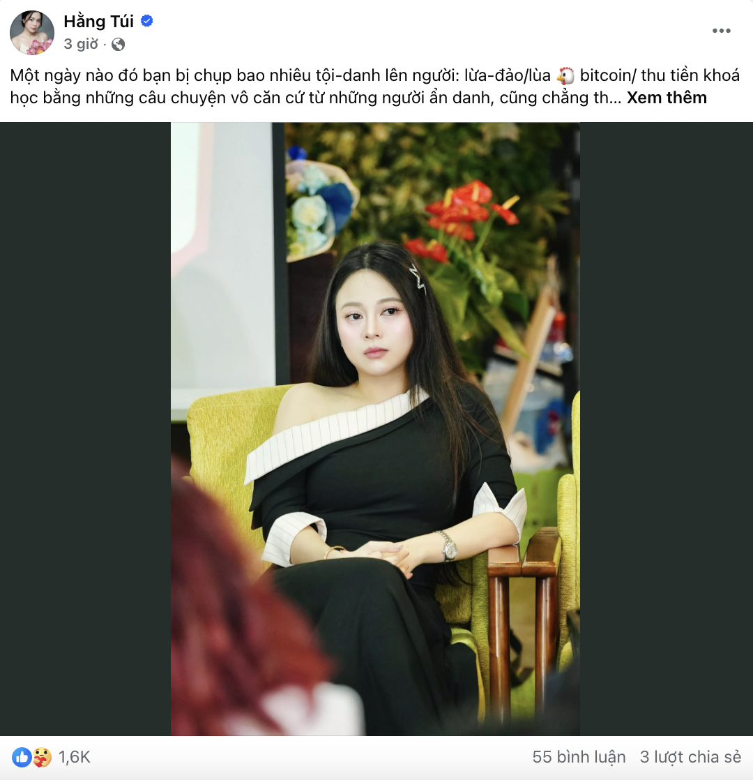 Hằng T&uacute;i l&ecirc;n tiếng về chuyện bị tố lừa đảo, "l&ugrave;a g&agrave;" bitcoin- Ảnh 1.