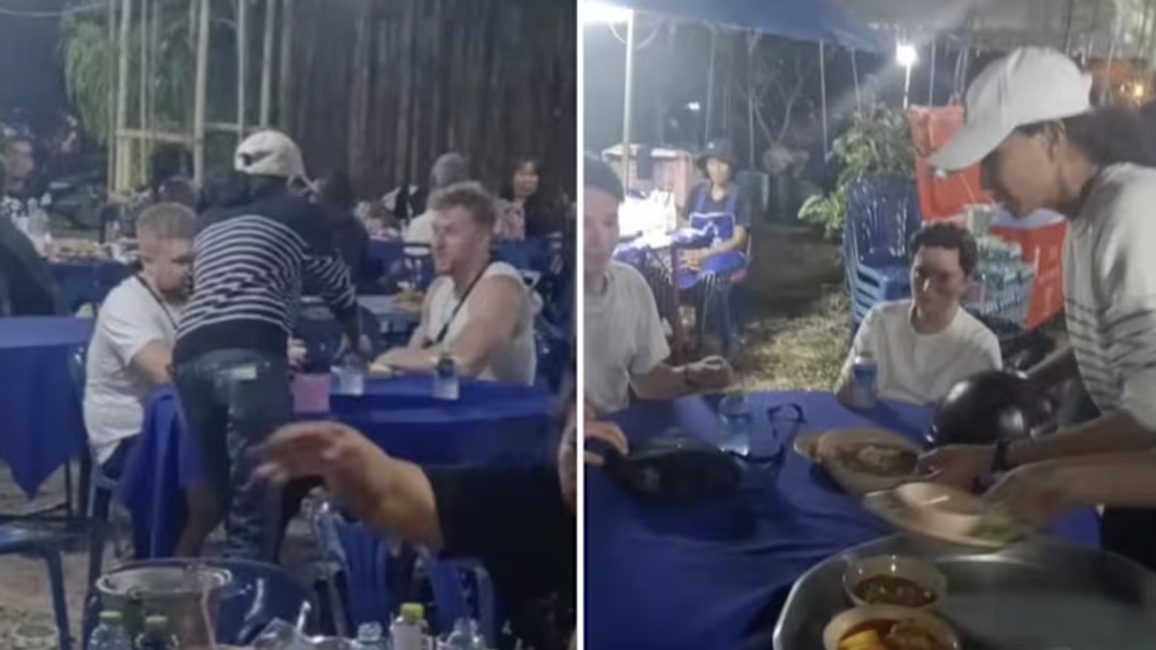 Du kh&aacute;ch nhầm đ&aacute;m tang l&agrave; nh&agrave; h&agrave;ng n&ecirc;n bước v&agrave;o gọi m&oacute;n, được chủ nh&agrave; mời ở lại d&ugrave;ng bữa lu&ocirc;n c&ugrave;ng gia đ&igrave;nh- Ảnh 1.