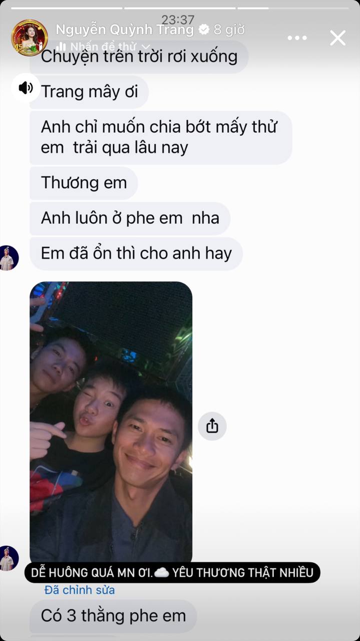 Lộ tin nhắn Chang M&acirc;y được 1 nam ca sĩ đang hot n&oacute;i 