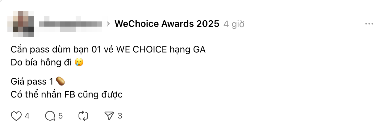 "1 triệu v&eacute; GA, 1,5 triệu v&eacute; VIP": CẢNH B&Aacute;O t&igrave;nh trạng phe v&eacute; trước thềm Gala WeChoice Awards 2025- Ảnh 3.