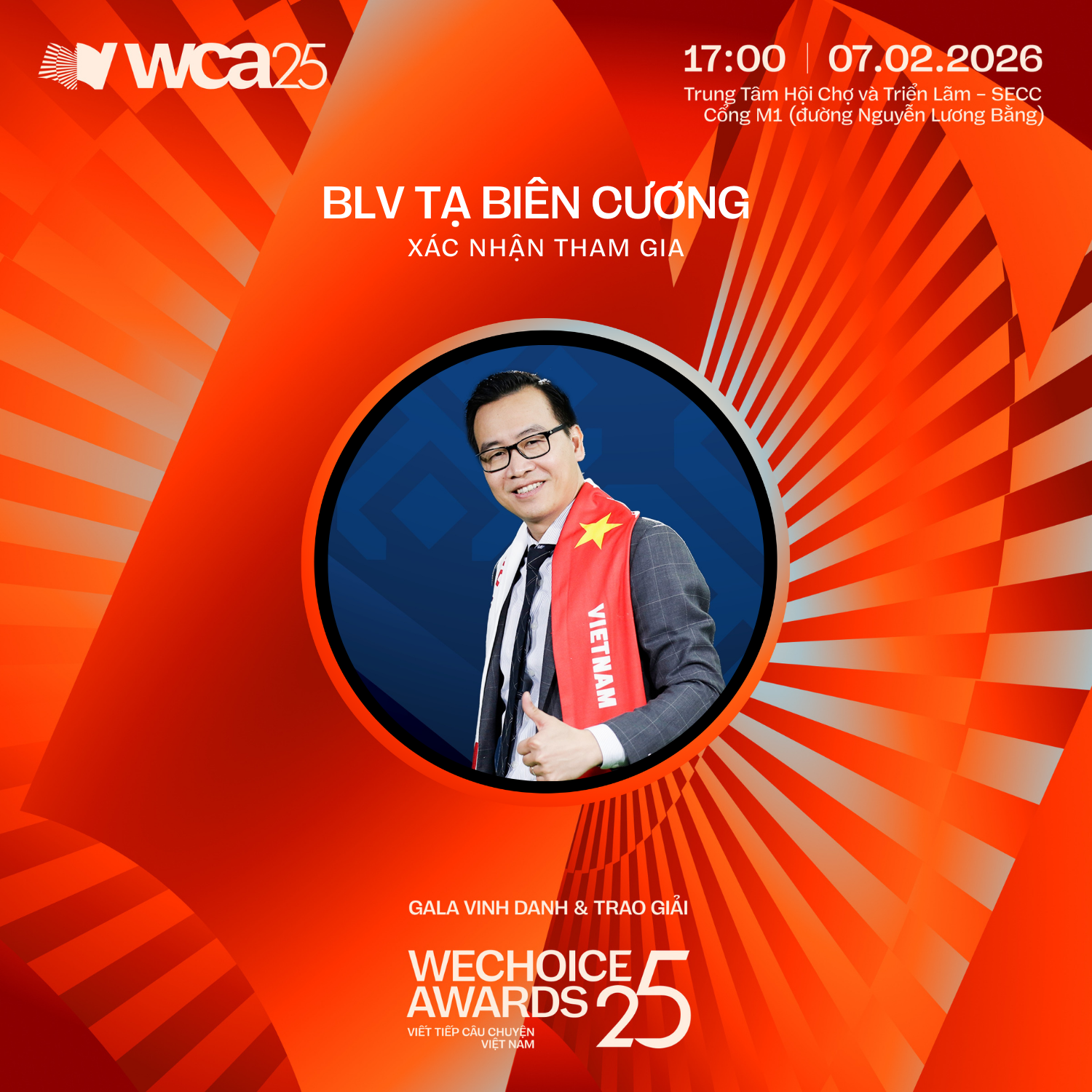 Cầu thủ Đ&igrave;nh Bắc, BLV Tạ Bi&ecirc;n Cương sắp đổ bộ WeChoice Awards 2025- Ảnh 3.