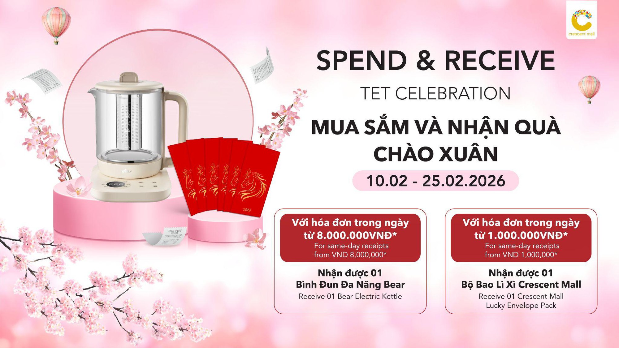 Giới trẻ rủ nhau &ldquo;l&ecirc;n m&acirc;y&rdquo; đ&oacute;n tết tại Crescent Mall với rừng đ&agrave;o v&agrave; khinh kh&iacute; cầu si&ecirc;u mộng mơ- Ảnh 5.