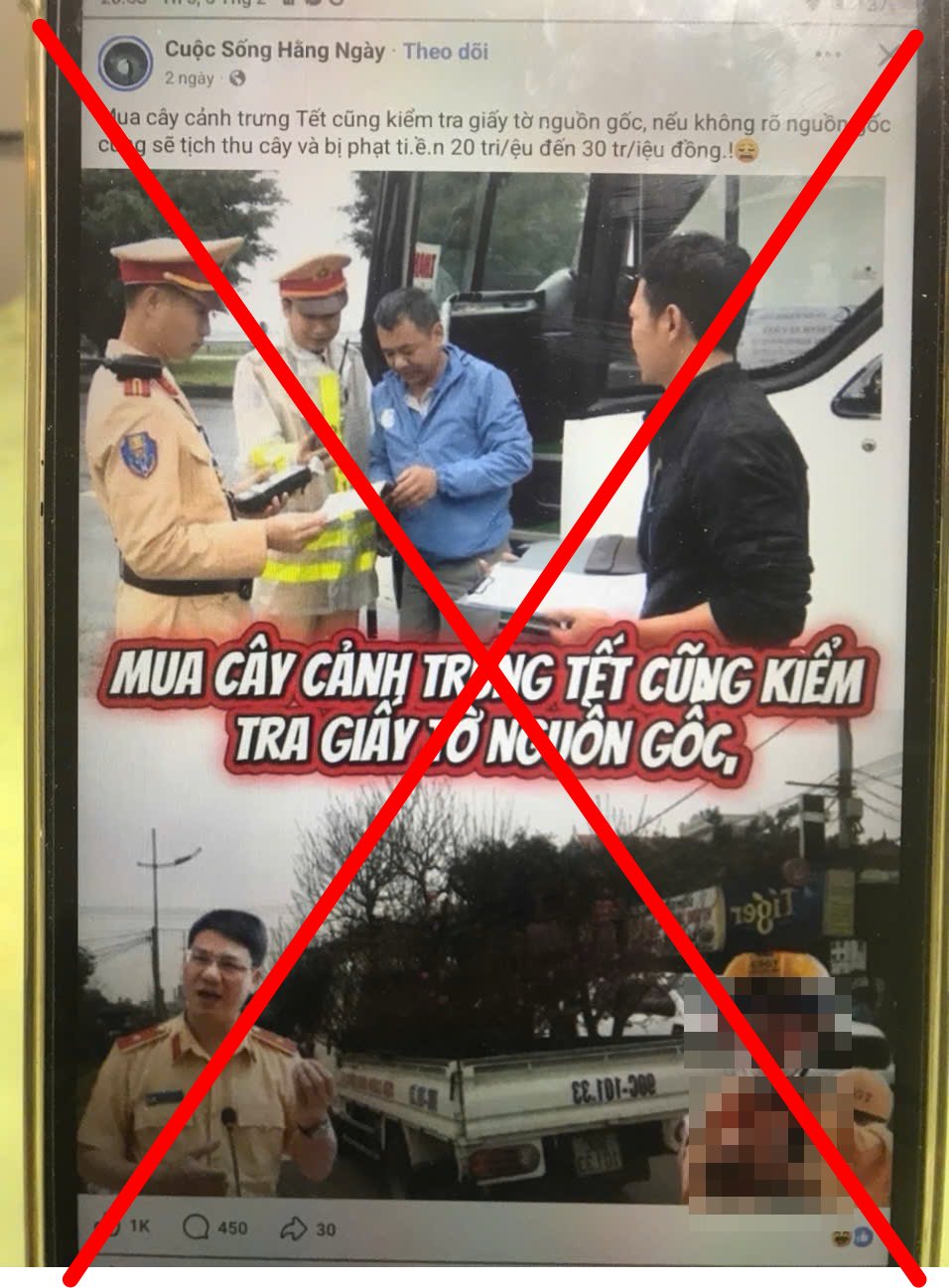 N&oacute;ng: Cục Cảnh s&aacute;t Giao th&ocirc;ng l&ecirc;n tiếng việc mua c&acirc;y cảnh trưng Tết cũng kiểm tra giấy tờ nguồn gốc- Ảnh 1.