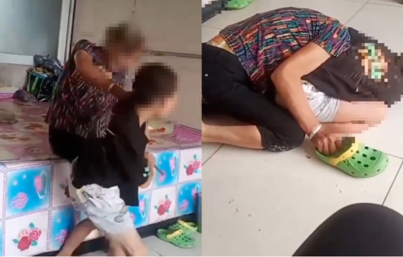 Clip ghi lại cảnh 2 b&agrave; ch&aacute;u khiến nhiều người hoảng sợ: 5 người, kh&ocirc;ng c&oacute; ai l&agrave; người b&igrave;nh thường cả!- Ảnh 1.