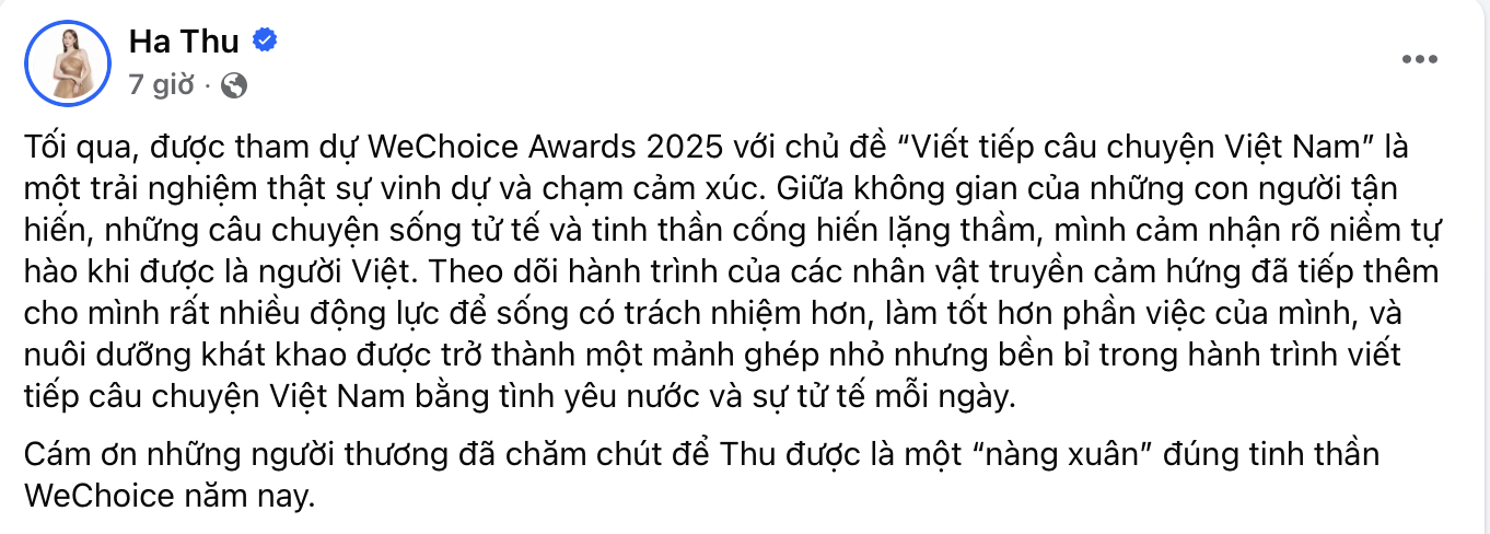 MXH ngập chia sẻ d&agrave;n sao Việt sau gala WeChoice Awards: Cảm x&uacute;c, &yacute; nghĩa, vỡ o&agrave; v&agrave; hơn thế nữa!- Ảnh 17.