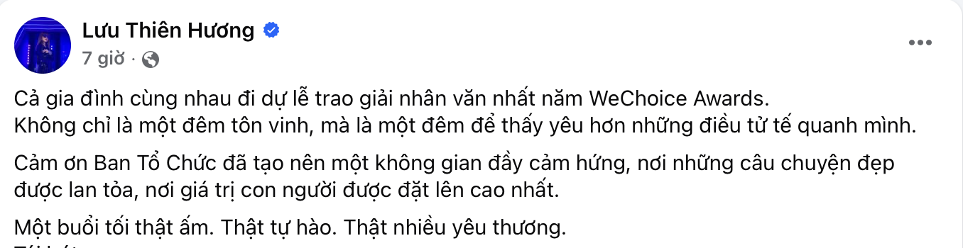MXH ngập chia sẻ d&agrave;n sao Việt sau gala WeChoice Awards: Cảm x&uacute;c, &yacute; nghĩa, vỡ o&agrave; v&agrave; hơn thế nữa!- Ảnh 13.