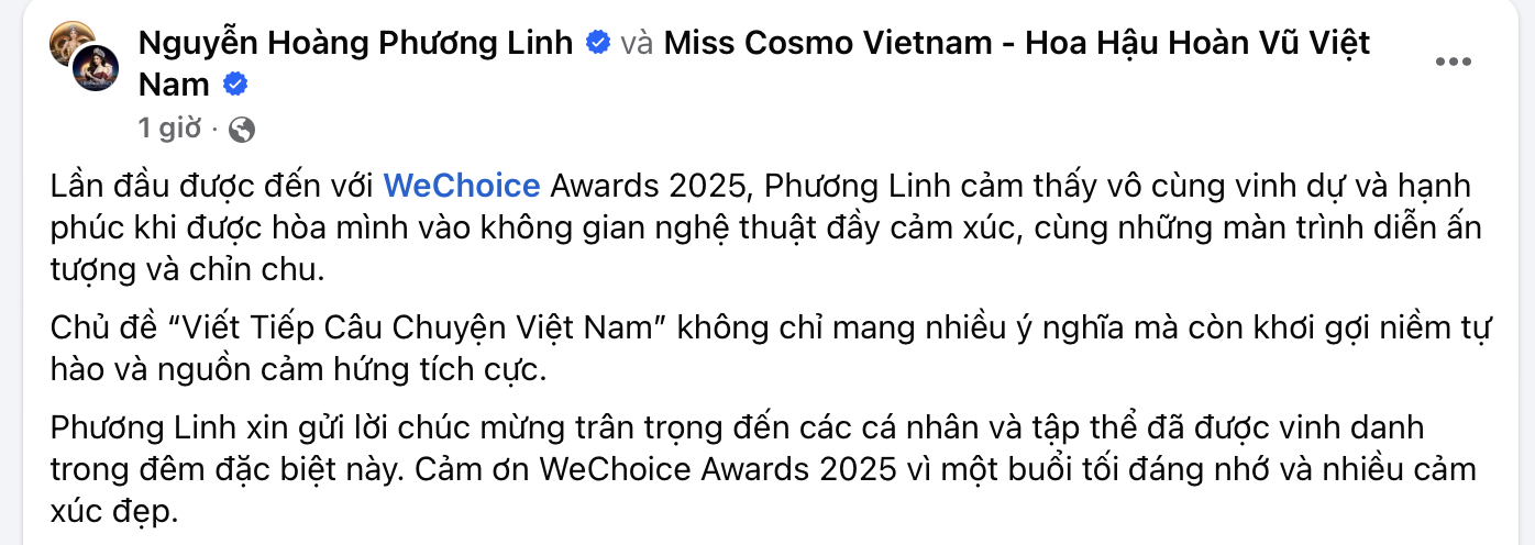 MXH ngập chia sẻ d&agrave;n sao Việt sau gala WeChoice Awards: Cảm x&uacute;c, &yacute; nghĩa, vỡ o&agrave; v&agrave; hơn thế nữa!- Ảnh 11.