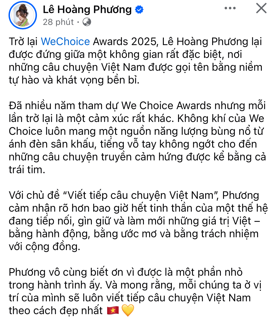 MXH ngập chia sẻ d&agrave;n sao Việt sau gala WeChoice Awards: Cảm x&uacute;c, &yacute; nghĩa, vỡ o&agrave; v&agrave; hơn thế nữa!- Ảnh 16.