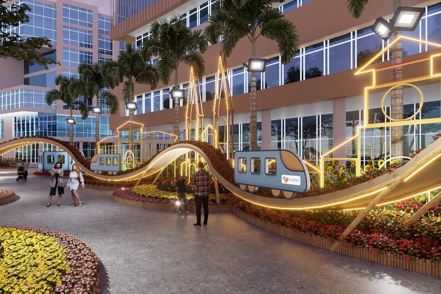 Đường Hoa Ph&uacute; Mỹ Hưng 2026 rực rỡ sắc xu&acirc;n với nhiều tiểu cảnh ấn tượng- Ảnh 1.