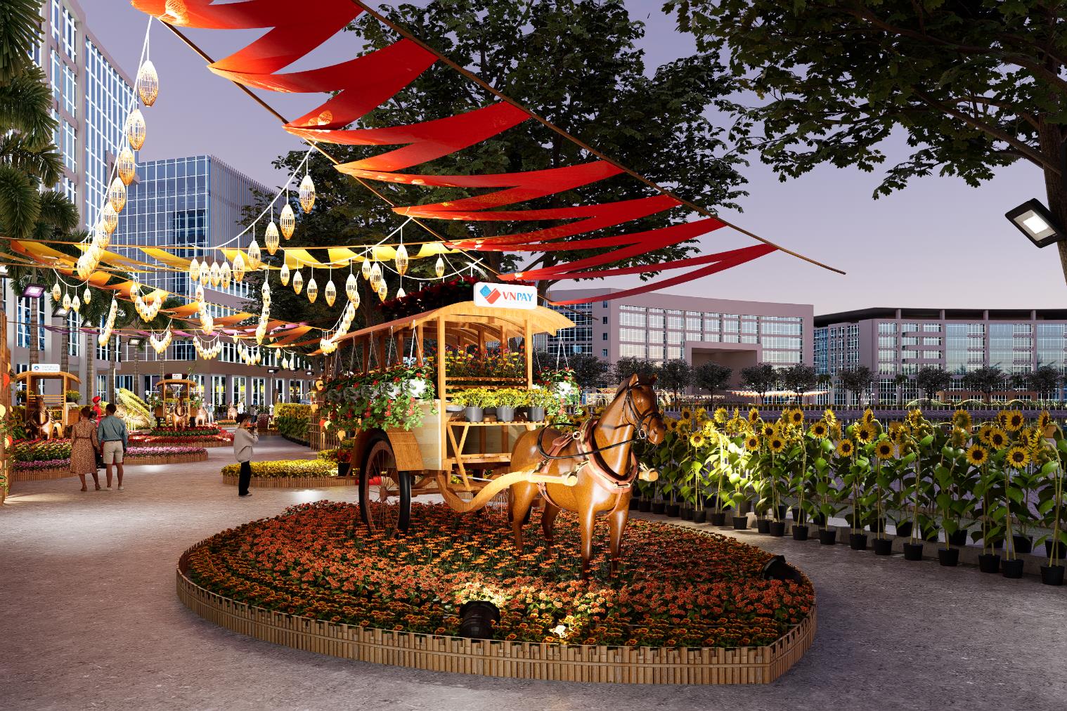 Đường Hoa Ph&uacute; Mỹ Hưng 2026 rực rỡ sắc xu&acirc;n với nhiều tiểu cảnh ấn tượng- Ảnh 4.