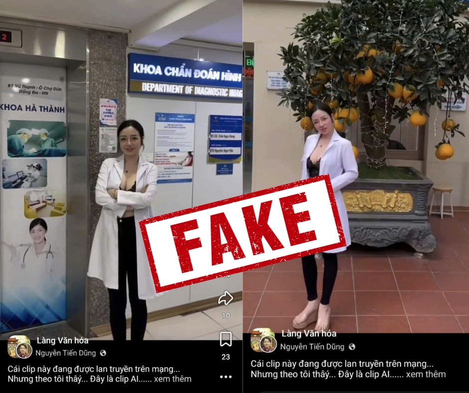 Bệnh viện Đa khoa H&agrave; Th&agrave;nh l&ecirc;n tiếng về clip c&ocirc; g&aacute;i kho&aacute;c blouse trắng ngo&agrave;i trang phục hở hang, phản cảm- Ảnh 2.