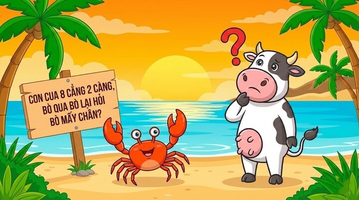 Con cua 8 cẳng 2 c&agrave;ng, b&ograve; qua b&ograve; lại hỏi b&ograve; mấy ch&acirc;n?- Ảnh 1.
