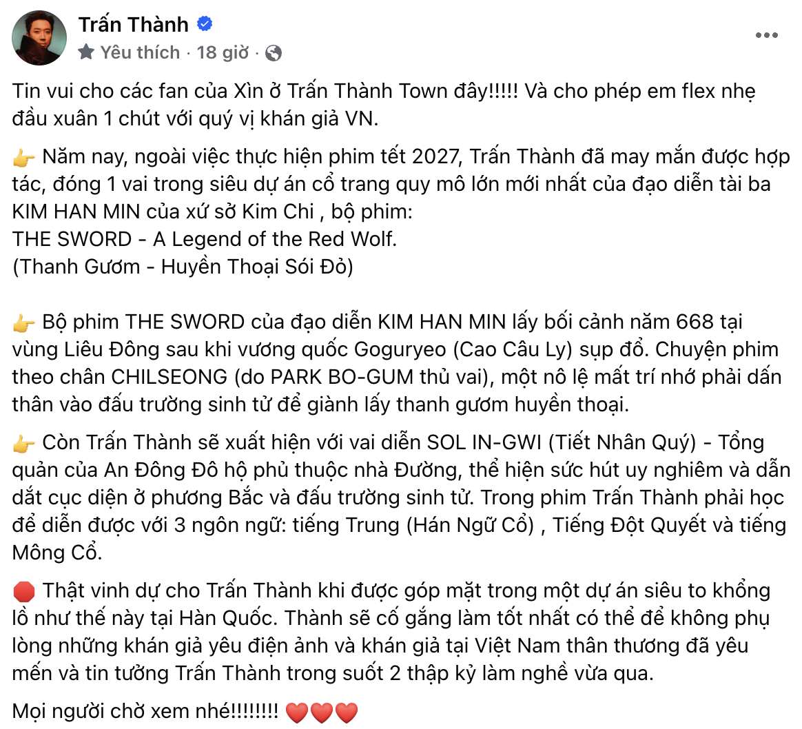 Trấn Th&agrave;nh phải học 3 ngoại ngữ để đ&oacute;ng phim H&agrave;n, c&oacute; 1 thứ tiếng khiến ai cũng thắc mắc &ldquo;chưa nghe thấy bao giờ&rdquo;- Ảnh 1.