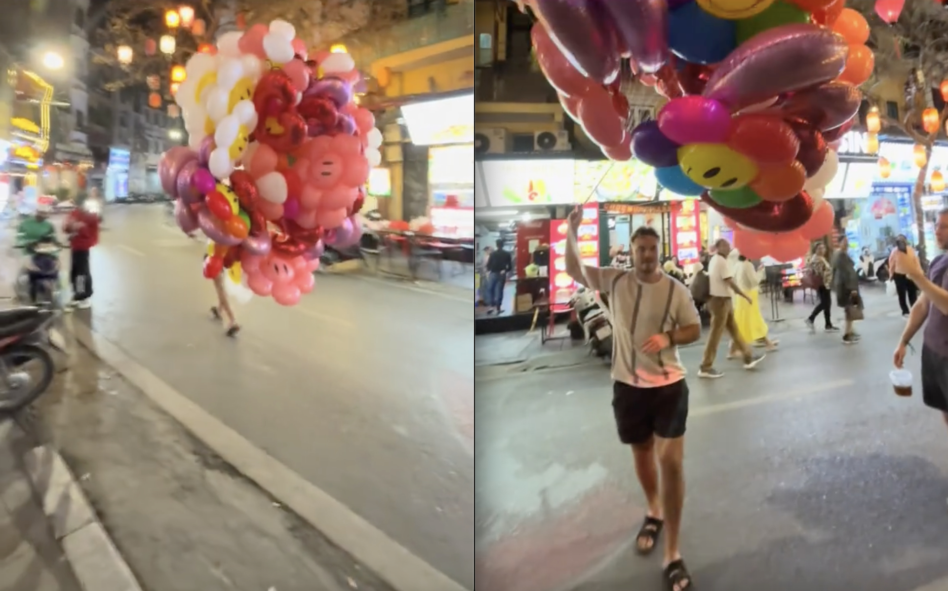 Mua b&oacute;ng bay gi&aacute; 1 triệu ở phố cổ H&agrave; Nội, kh&aacute;ch T&acirc;y bất ngờ chạy nhảy giữa đường đầy kh&oacute; hiểu- Ảnh 3.