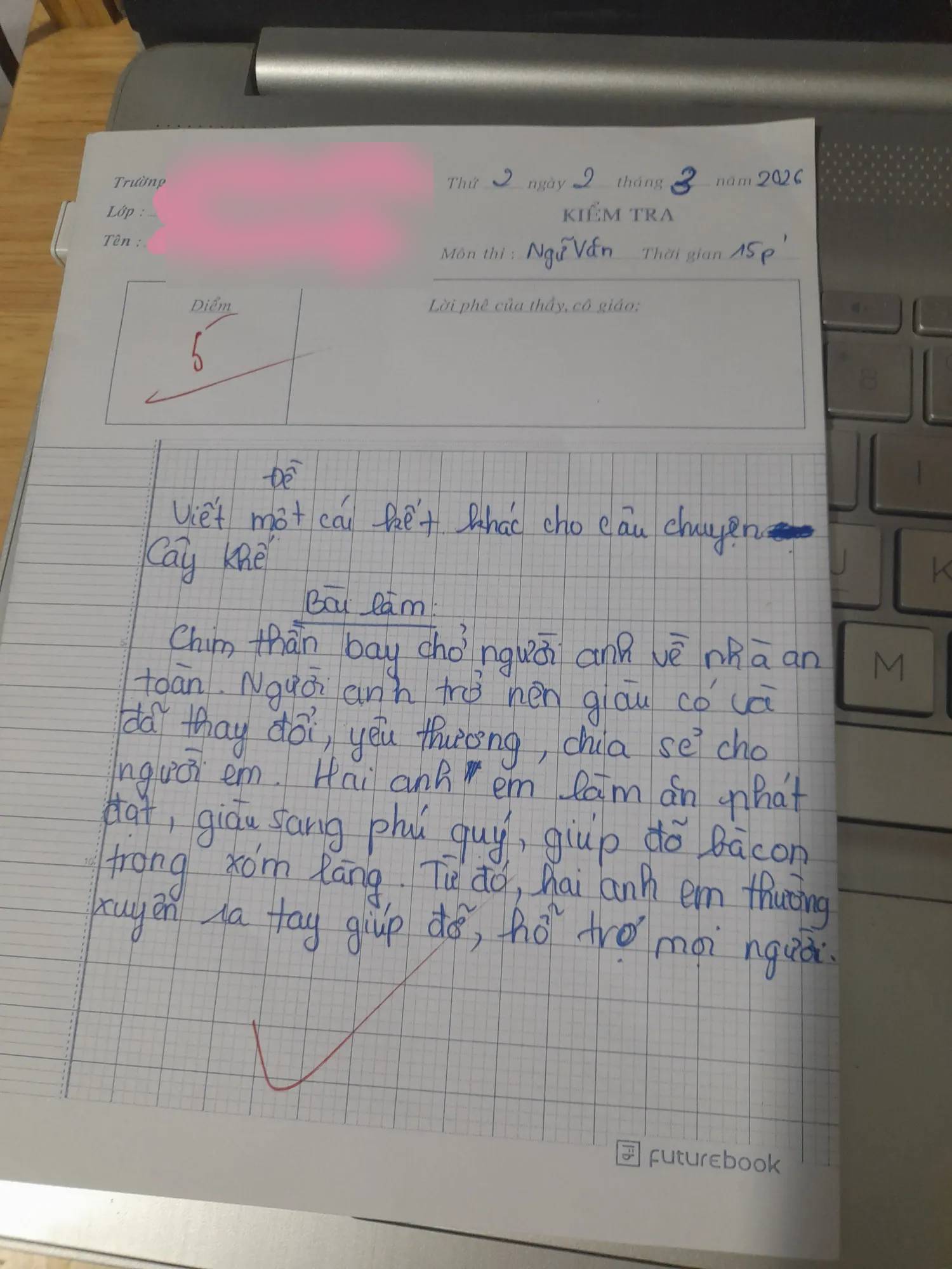 Đề Văn y&ecirc;u cầu viết lại kết truyện C&acirc;y Khế, em học sinh viết ra sao m&agrave; c&ocirc; ph&aacute;n V&Ocirc; L&Yacute;, d&acirc;n mạng c&atilde;i v&atilde; nảy lửa!- Ảnh 1.