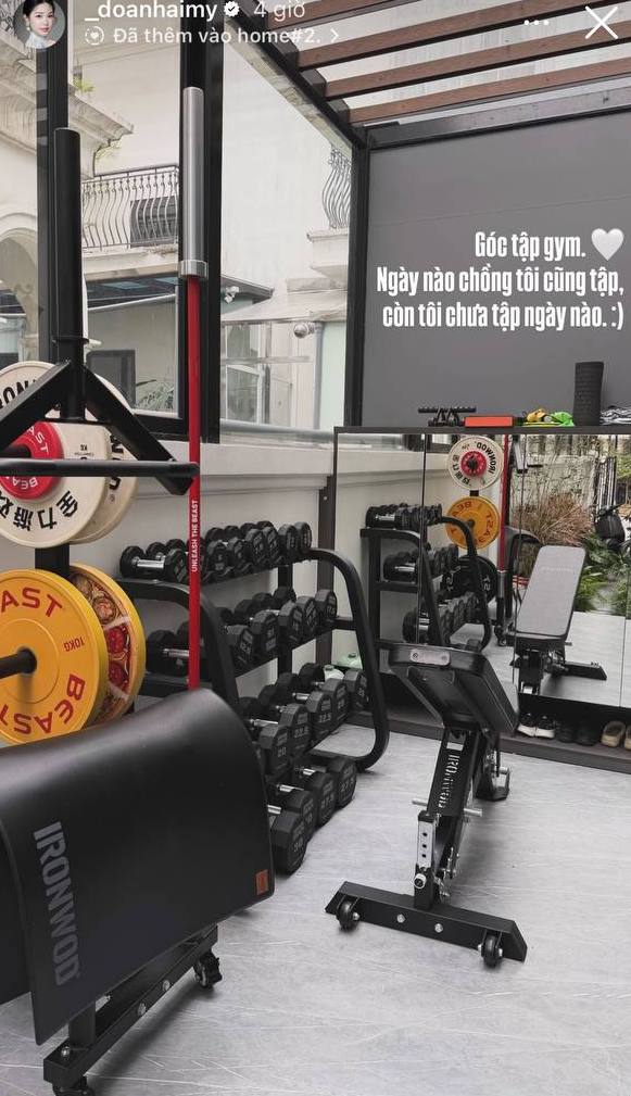 Đo&agrave;n Văn Hậu - Do&atilde;n Hải My dựng ph&ograve;ng gym ri&ecirc;ng cực tiện nghi trong biệt thự mấy chục tỷ, từ đ&acirc;y kh&aacute;c biệt giữa hai vợ chồng mới lộ r&otilde;- Ảnh 3.