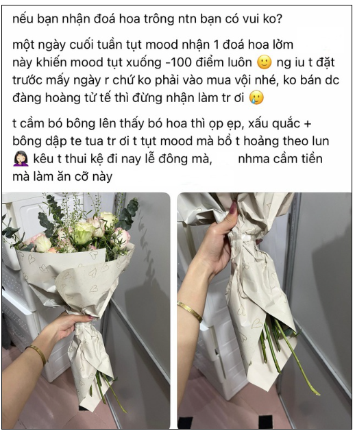 Trend b&oacute;c phốt hoa bạn trai tặng: Loạt chủ shop hoa "tức nước vỡ bờ", người mua kh&ocirc;ng n&oacute;i - cớ sao người nhận lại CH&Ecirc;?- Ảnh 3.
