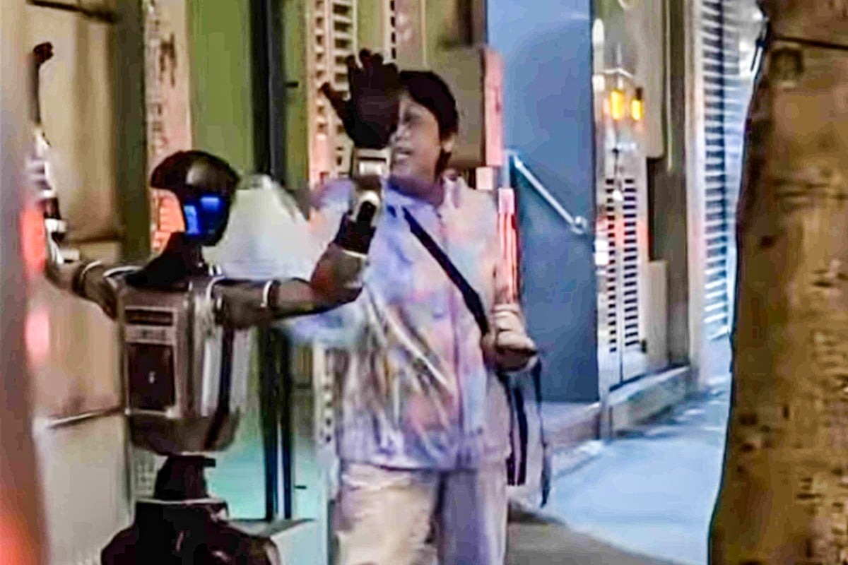 Robot bị cảnh s&aacute;t &ldquo;&aacute;p giải&rdquo; giữa phố sau khi khiến cụ b&agrave; hoảng sợ- Ảnh 1.