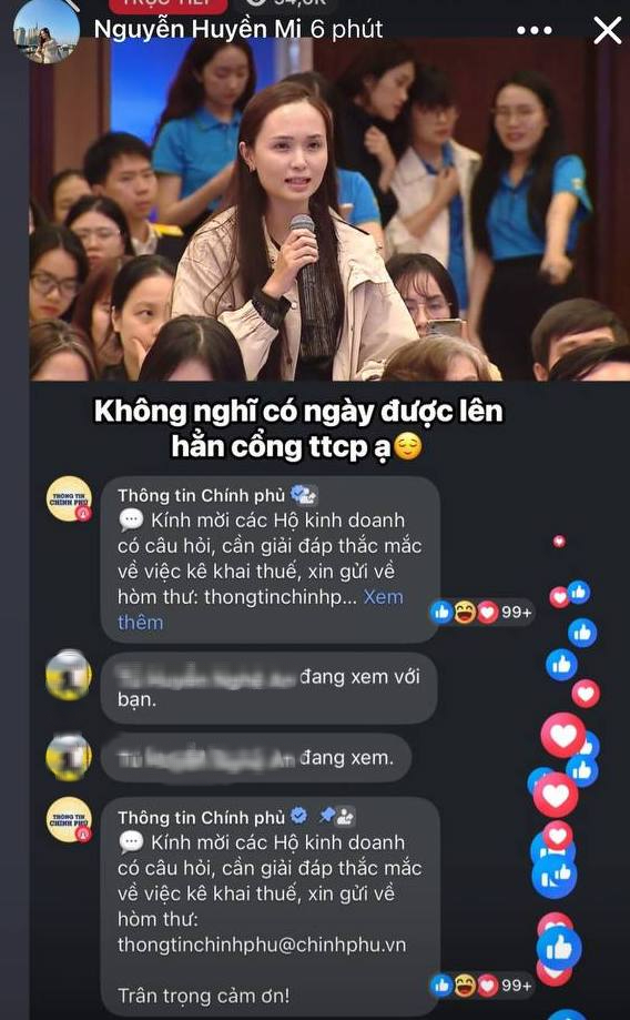 Vợ Văn Quyết viral khắp c&otilde;i mạng bởi khoảnh khắc xinh đẹp, kh&iacute; chất tiểu thư khi xuất hiện tr&ecirc;n Fanpage Th&ocirc;ng tin Ch&iacute;nh phủ- Ảnh 1.