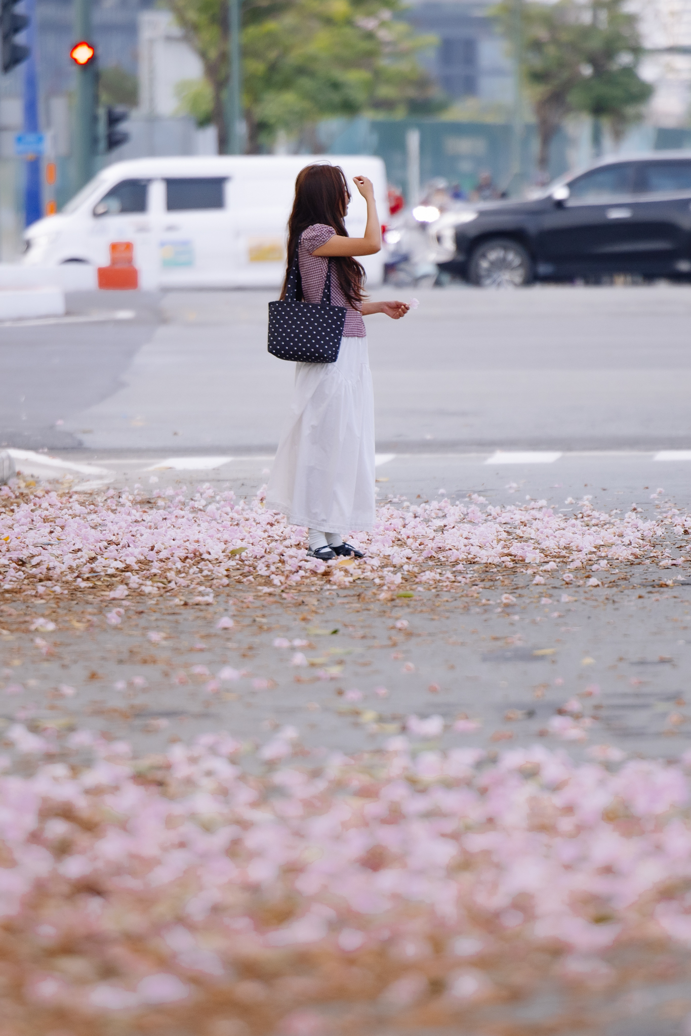 Giữa c&aacute;i nắng gắt ở TP.HCM, d&acirc;n t&igrave;nh đồng loạt đi chậm lại ngắm h&agrave;ng k&egrave;n hồng hiếm hoi trong năm- Ảnh 11.