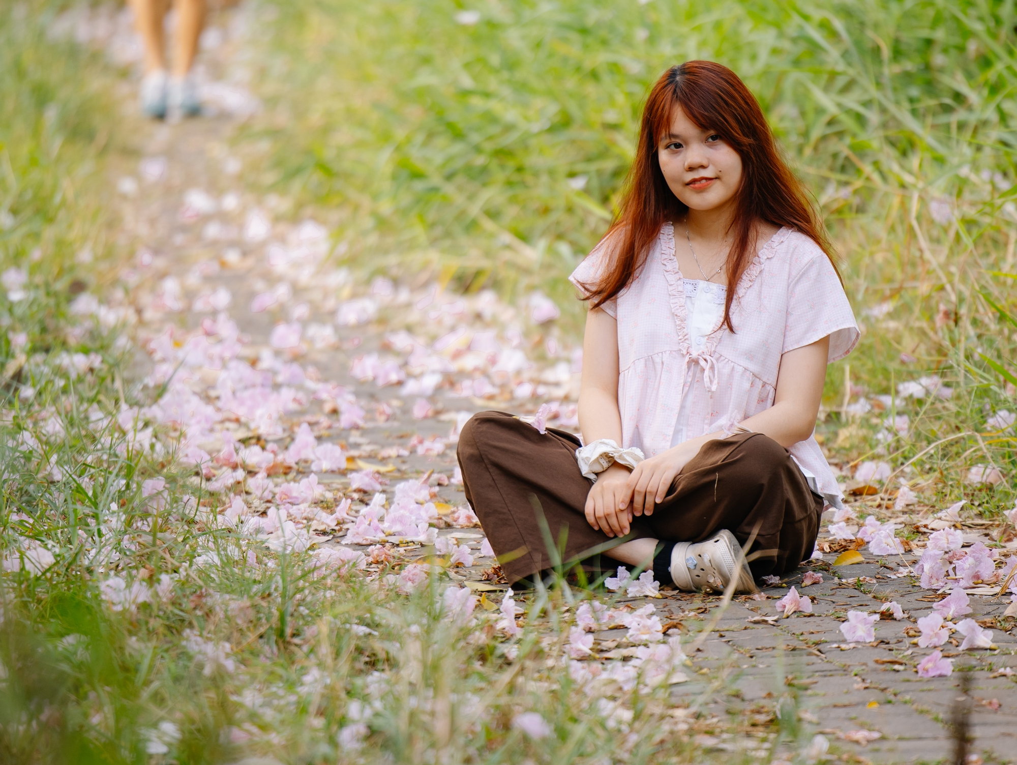 Giữa c&aacute;i nắng gắt ở TP.HCM, d&acirc;n t&igrave;nh đồng loạt đi chậm lại ngắm h&agrave;ng k&egrave;n hồng hiếm hoi trong năm- Ảnh 9.