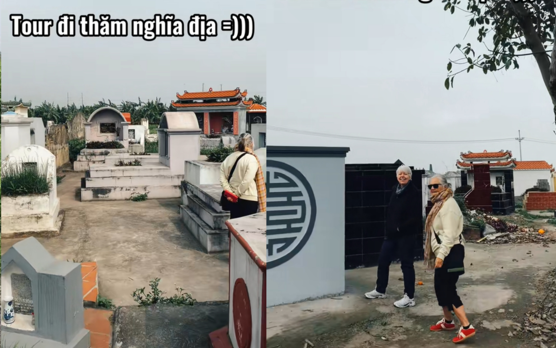 Đ&oacute;ng giả kh&aacute;ch H&agrave;n đ&ograve;i b&agrave; c&ocirc; dẫn đi kh&aacute;m ph&aacute; nghĩa trang, diễn biến sau đ&oacute; h&uacute;t 10 triệu lượt xem- Ảnh 5.