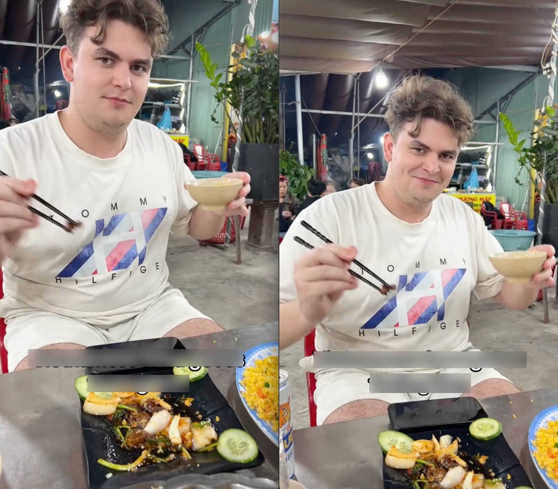 Đi ăn l&uacute;c 2h s&aacute;ng, 3 vị kh&aacute;ch T&acirc;y phản ứng đầy h&agrave;i hước trong qu&aacute;n b&igrave;nh d&acirc;n ở Việt Nam- Ảnh 2.