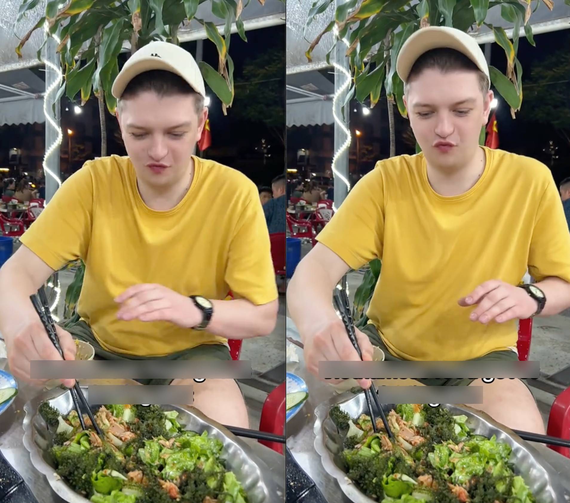 Đi ăn l&uacute;c 2h s&aacute;ng, 3 vị kh&aacute;ch T&acirc;y phản ứng đầy h&agrave;i hước trong qu&aacute;n b&igrave;nh d&acirc;n ở Việt Nam- Ảnh 3.