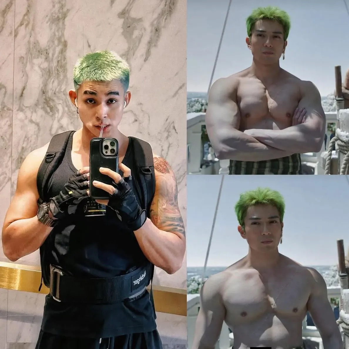 "Zoro t&oacute;c xanh" bản Việt mặc &aacute;o lưới uốn &eacute;o, khoe khu&ocirc;n ngực cơ bắp khiến fangirl đổ rạp- Ảnh 1.