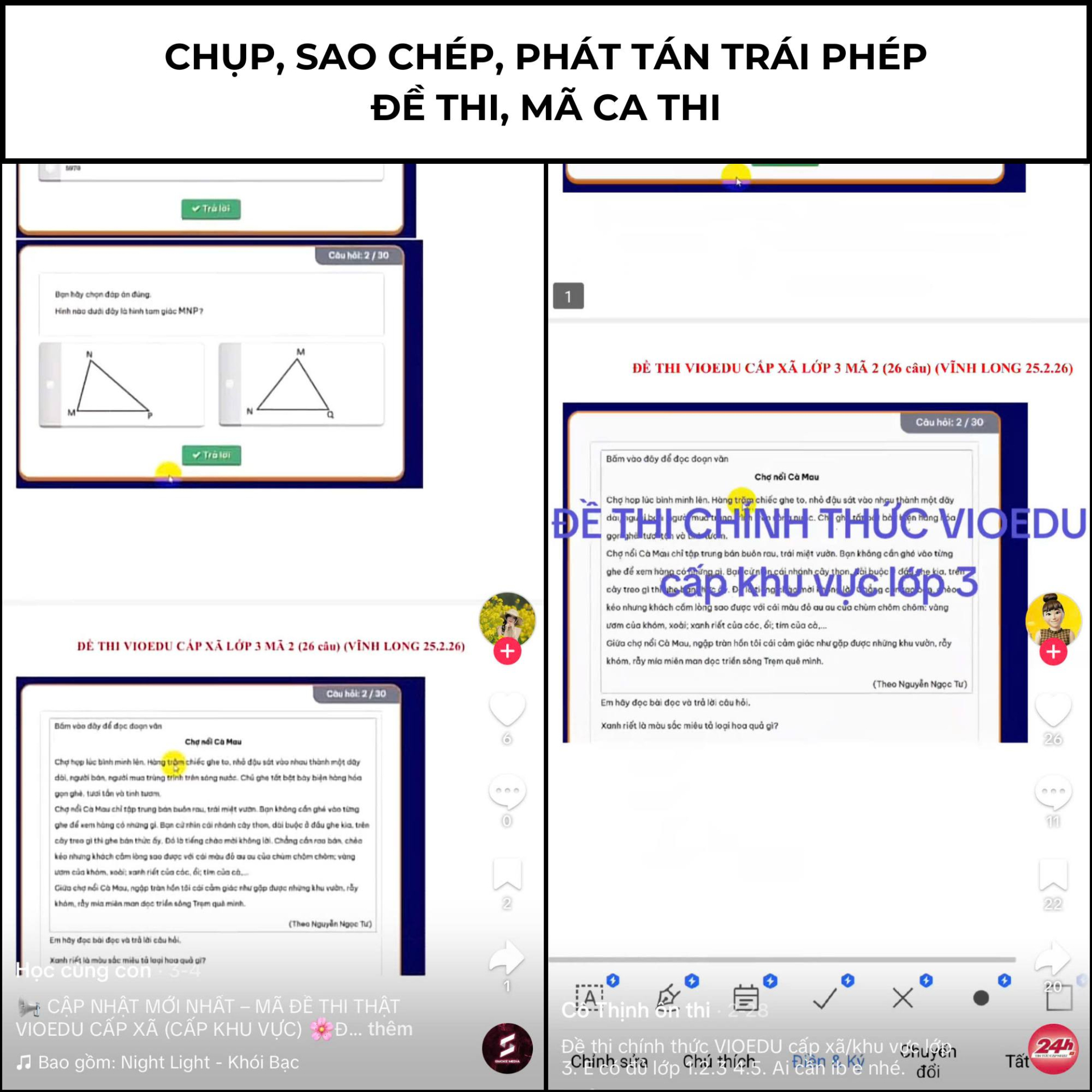 N&Oacute;NG: Hủy kết quả nhiều ph&ograve;ng thi VioEdu ở H&agrave; Nội v&igrave; gian lận, camera bắt trọn "g&oacute;c khuất", gi&aacute;m thị bị tố nhắc b&agrave;i- Ảnh 5.