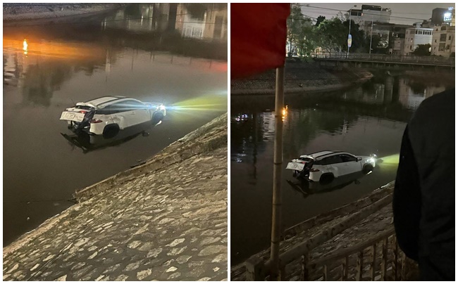 Đ&atilde; biết nguy&ecirc;n nh&acirc;n &ocirc; t&ocirc; lao xuống s&ocirc;ng ở H&agrave; Nội l&uacute;c 3 giờ s&aacute;ng- Ảnh 1.