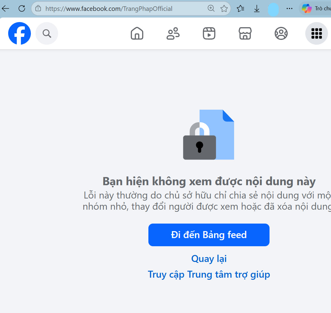 Trang Ph&aacute;p "biến mất", kho&aacute; to&agrave;n bộ trang MXH- Ảnh 2.