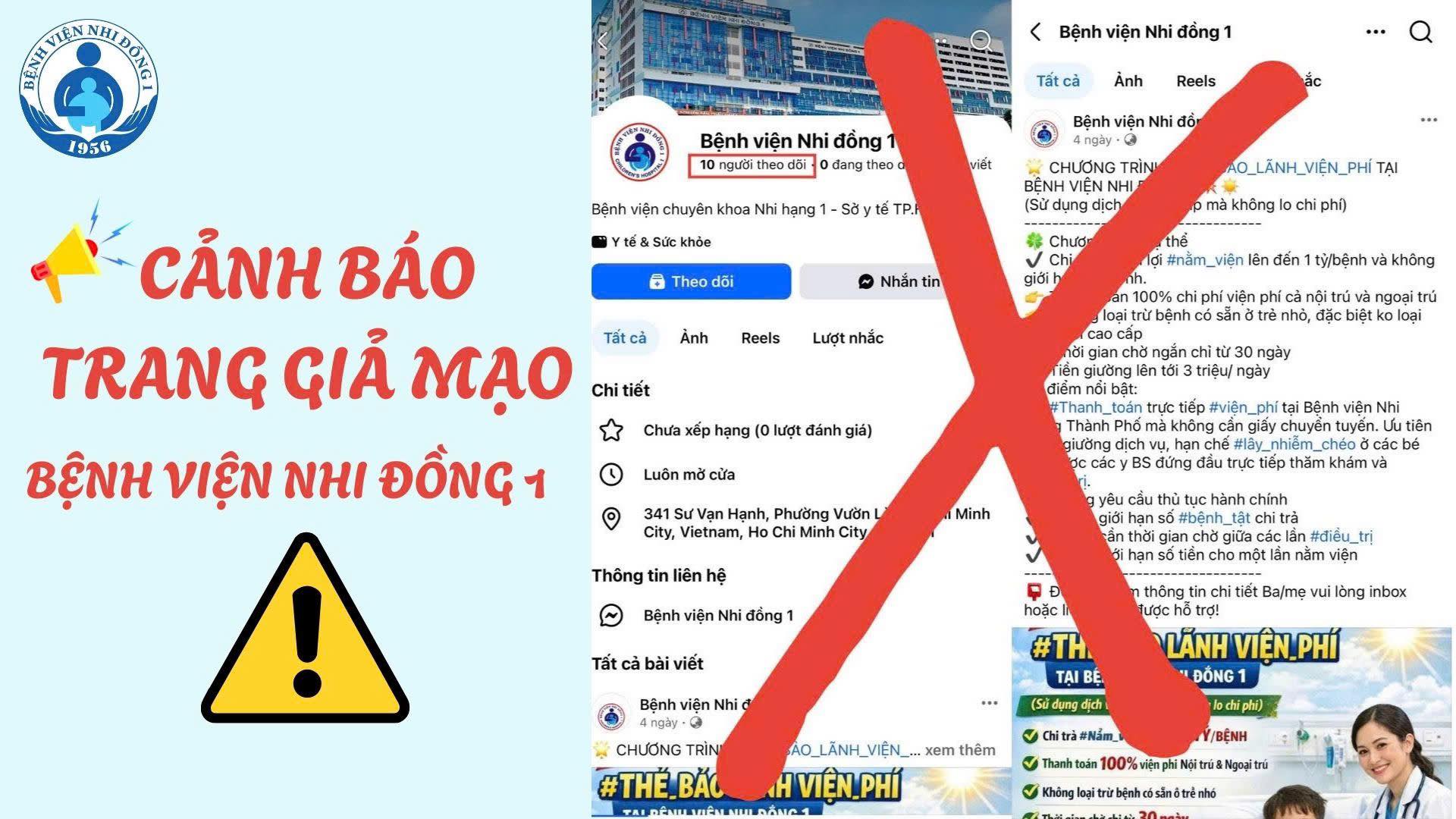 Bệnh viện Nhi Đồng 1 phát cảnh báo có trang fanpage giả mạo bệnh viện- Ảnh 1. Bệnh viện Nhi Đồng 1 phát cảnh báo có trang fanpage giả mạo bệnh viện- Ảnh 1.