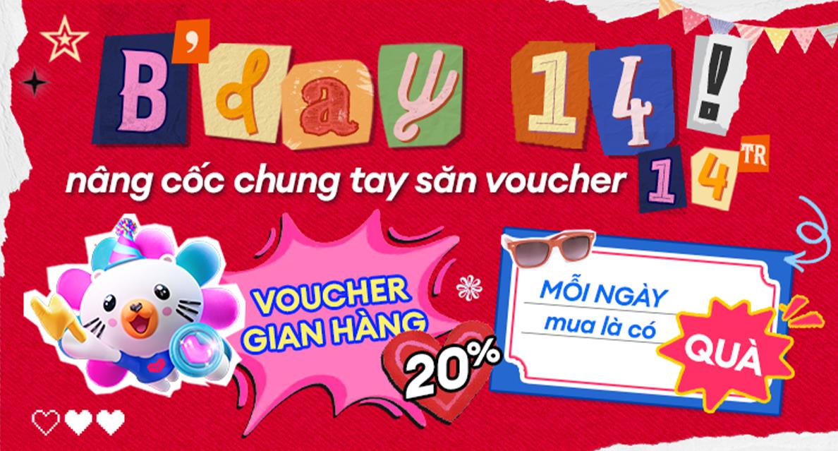Sinh nhật Lazada 14 tuổi: "Cơn lốc" voucher 14 triệu, bí kíp săn hàng hiệu TMALL - Gmarket, mua 1 tặng 1, voucher đến 50%- Ảnh 1. Sinh nhật Lazada 14 tuổi: "Cơn lốc" voucher 14 triệu, bí kíp săn hàng hiệu TMALL - Gmarket, mua 1 tặng 1, voucher đến 50%- Ảnh 1.