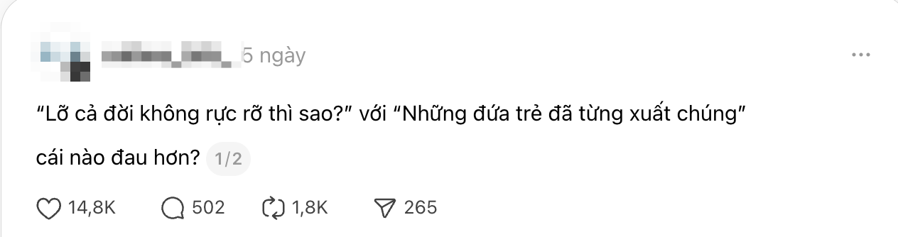 &ldquo;Lỡ cả đời kh&ocirc;ng rực rỡ th&igrave; sao&rdquo; so với &ldquo;đ&atilde; từng xuất ch&uacute;ng nhưng hiện tại th&igrave; kh&ocirc;ng&rdquo;, c&aacute;i n&agrave;o hối tiếc hơn?- Ảnh 1.