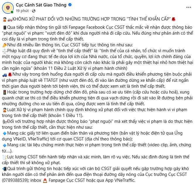 Nhận th&ocirc;ng b&aacute;o phạt nguội sau khi vượt đ&egrave;n đỏ nhường đường xe cấp cứu, Cục CSGT hướng dẫn c&aacute;ch xử l&yacute;- Ảnh 1.
