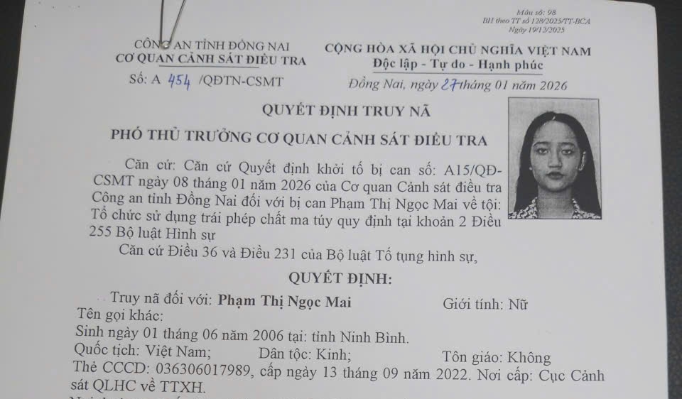 Truy nã Phạm Thị Ngọc Mai SN 2006- Ảnh 1. Truy nã Phạm Thị Ngọc Mai SN 2006- Ảnh 1.