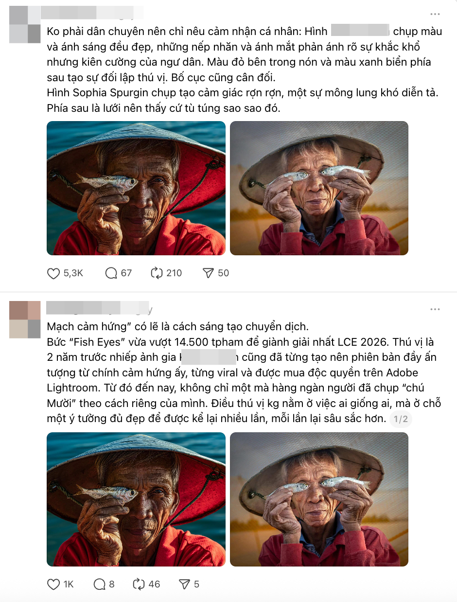 Nghi vấn sao ch&eacute;p quanh "bức ảnh chụp ngư d&acirc;n Hội An cầm hai con c&aacute; thắng giải quốc tế"- Ảnh 5.