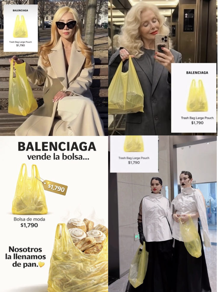 T&uacute;i nylon v&agrave;ng của Trương Tịnh Nghi đang gi&uacute;p Balenciaga th&agrave;nh "g&atilde; hề ngồi m&aacute;t ăn b&aacute;t v&agrave;ng"- Ảnh 6.
